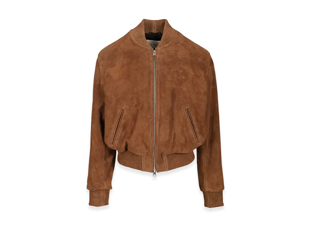 AMI PARIS Goat Suede Jacket "Brown"