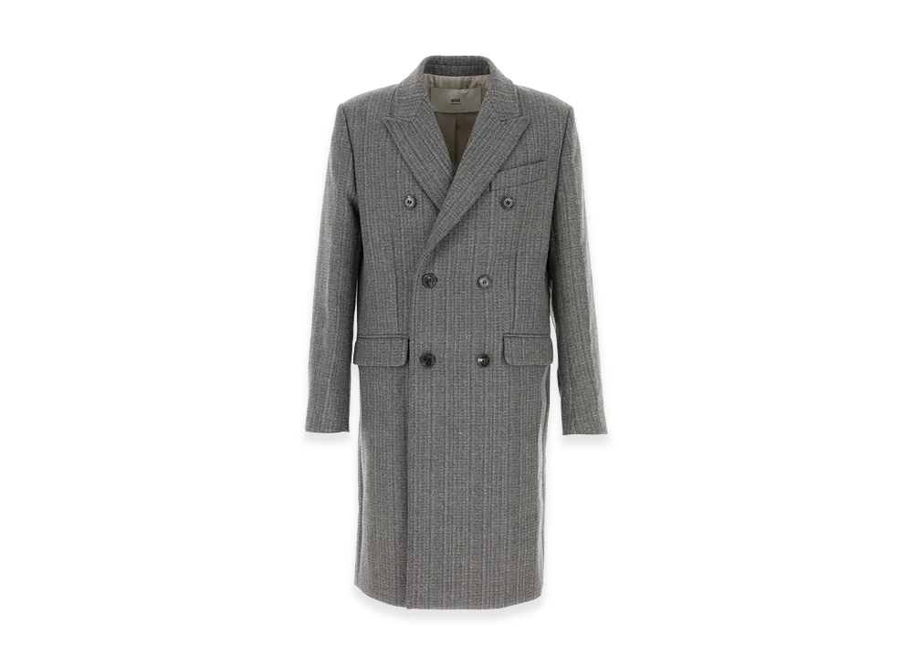 AMI PARIS Wool Blend Coat "Grey"