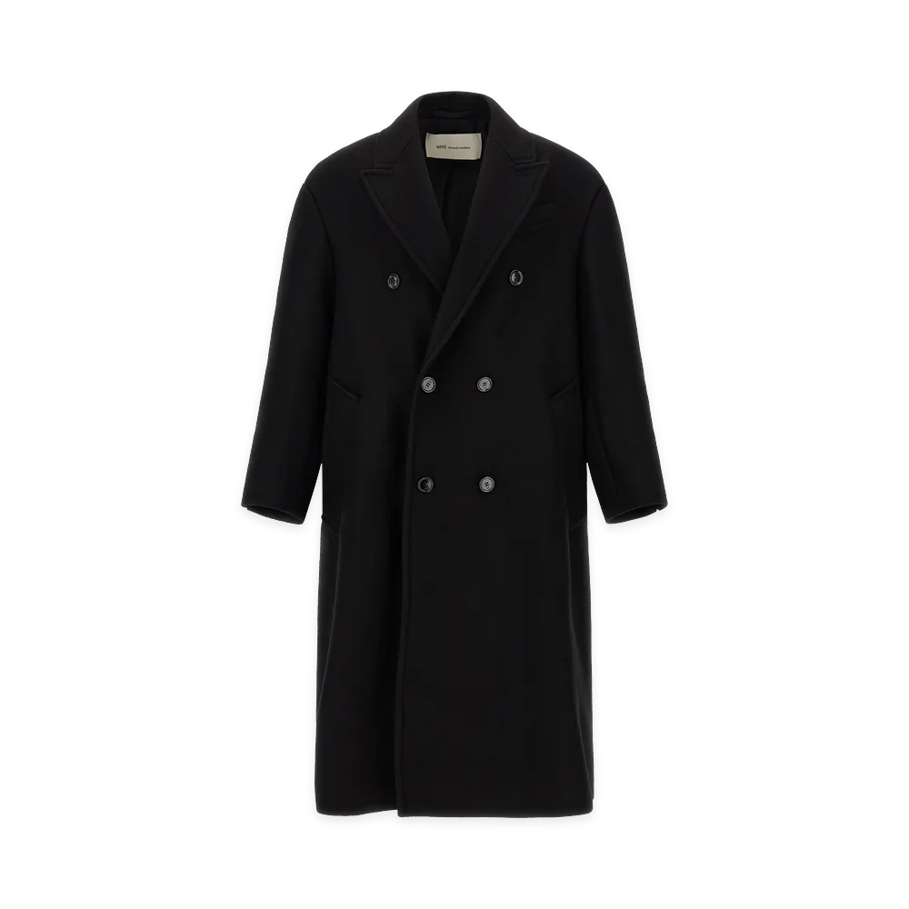 AMI PARIS Gabardine Coat "Black"