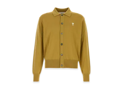AMI PARIS Wool Cardigan "Yellow"