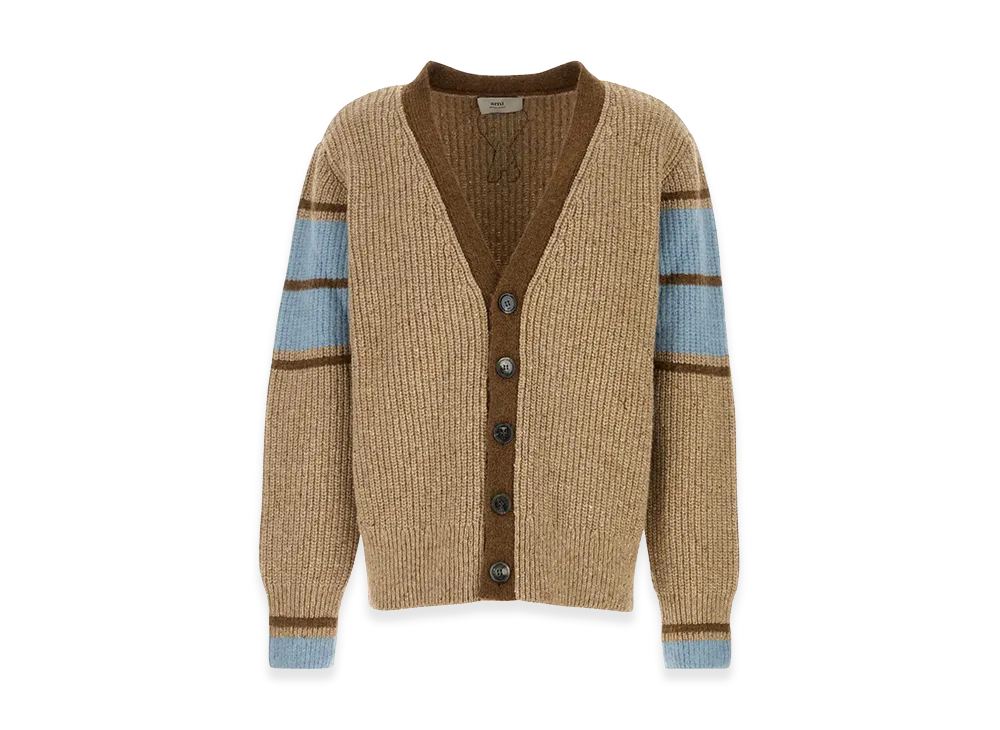 AMI PARIS Ami College Cardigan "Camel"