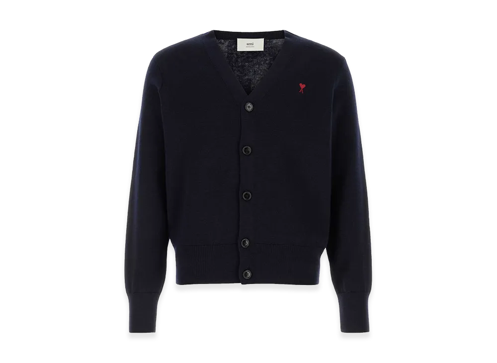 AMI PARIS Wool Cardigan "Blue"