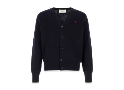 AMI PARIS Wool Cardigan "Blue"