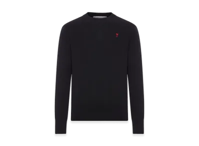 AMI PARIS Crew-Neck Sweater With Logo "Black"