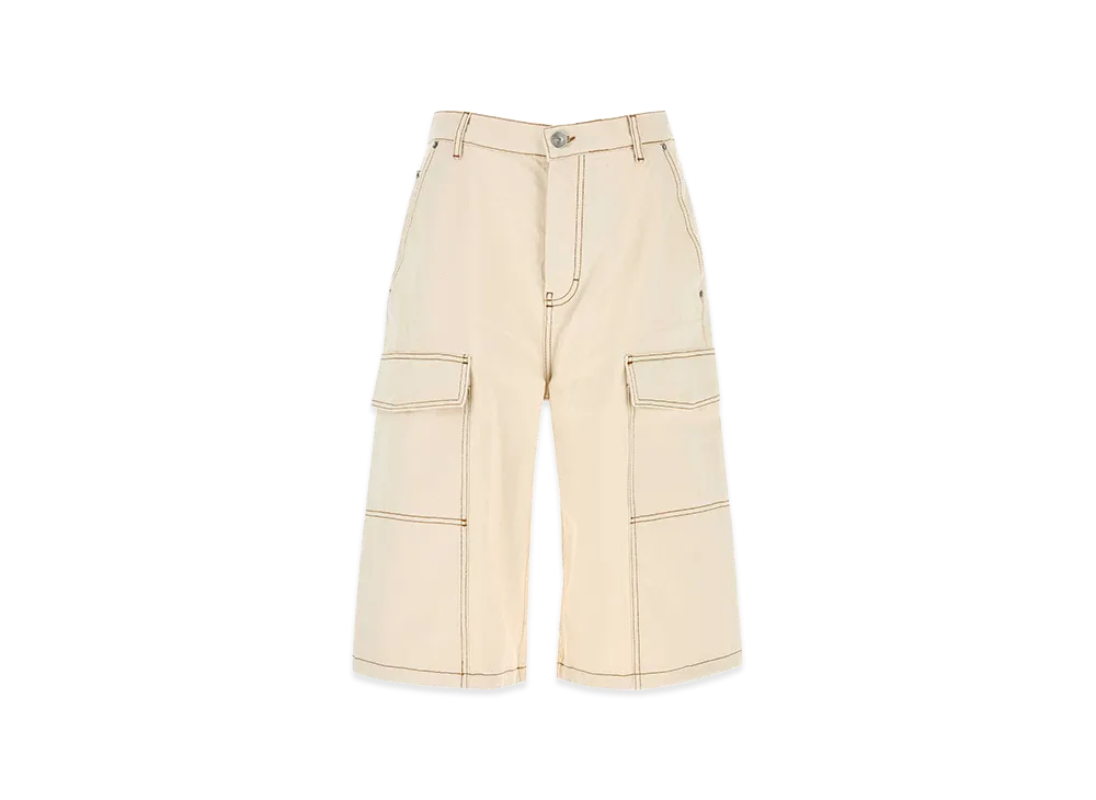 AMI PARIS Sand Denim Bermuda Shorts "Beige"