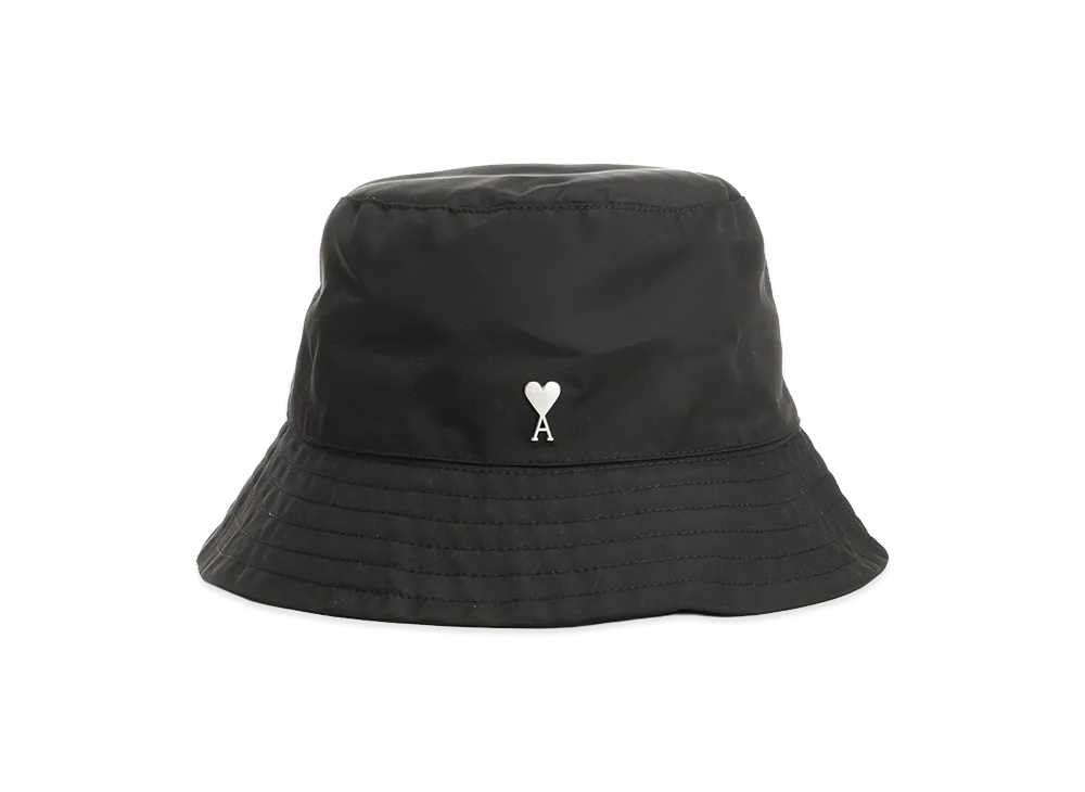 AMI PARIS Ami De Coeur Stud Bucket Hat Technical Nylon "Black"