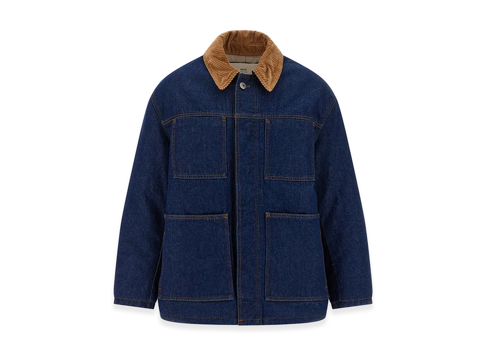 AMI PARIS Denim Padded Jacket "Blue"