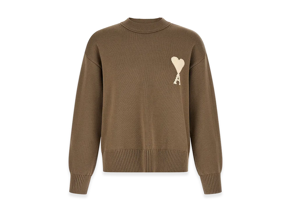AMI PARIS Cappuccino Wool Blend Sweater "Beige"