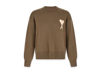 AMI PARIS Cappuccino Wool Blend Sweater "Beige"