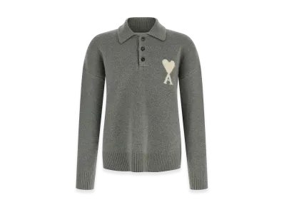 AMI PARIS Ami De Coeur Polo Shirt "Grey"