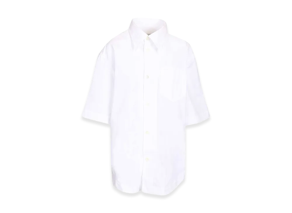 AMI PARIS Short-Sleeved Poplin Shirt "White"