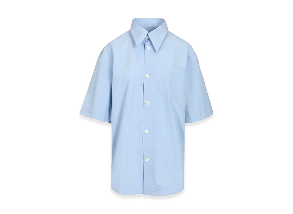 AMI PARIS Short-Sleeved Poplin Shirt "Light Blue"