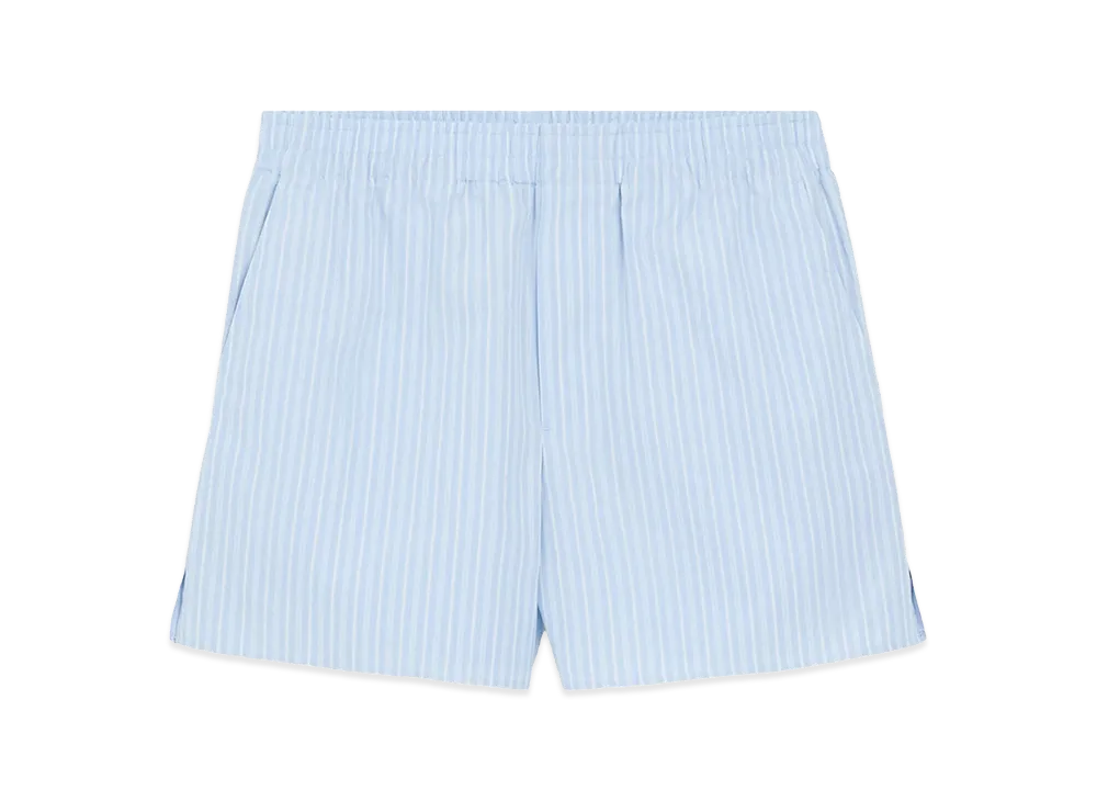AMI PARIS Striped Shorts "Light Blue"
