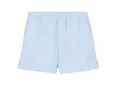 AMI PARIS Striped Shorts "Light Blue"