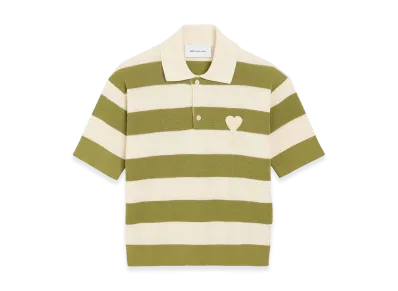 AMI PARIS Women's Polo Shirt "White/Green"