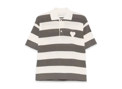 AMI PARIS Women's Polo Shirt "White/Gray"