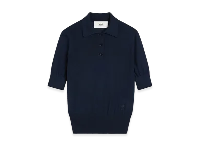 AMI PARIS Women's Ami De Coeur Polo Shirt "Blue"