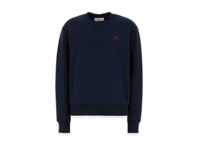 AMI PARIS Women's Stretch Cotton Sweatshirt "Midnight Blue"