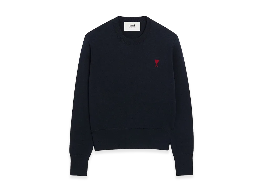 AMI PARIS Women's Ami De Coeur Wool Sweater "Navy Blue"