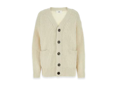 AMI PARIS Women's Alpaca Blend Cardigan "Ivory"
