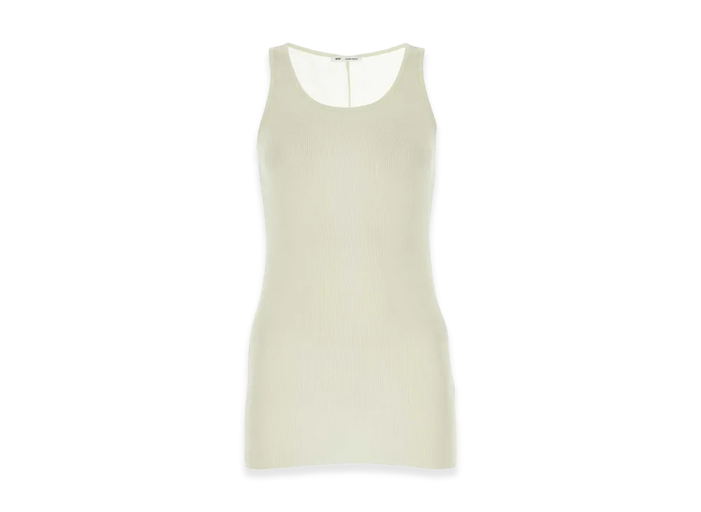 AMI PARIS Women's Viscose Blend Tank Top "Ivory"