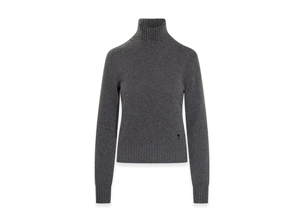 AMI PARIS Women's Turtleneck Sweater "Dark Gray"