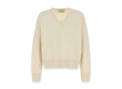 AMI PARIS Wool Blend Sweater "White/Ivory"