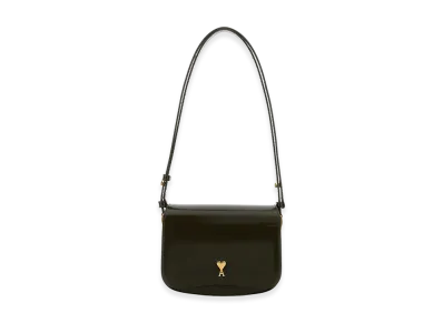 AMI PARIS Leather Paris Paris Crossbody Bag "Olive Green"
