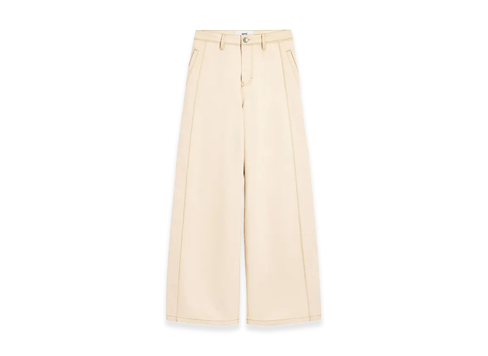 AMI PARIS Women's Denim Wide-Leg Jeans "Beige"