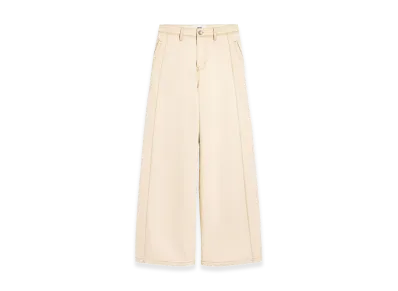 AMI PARIS Women's Denim Wide-Leg Jeans "Beige"