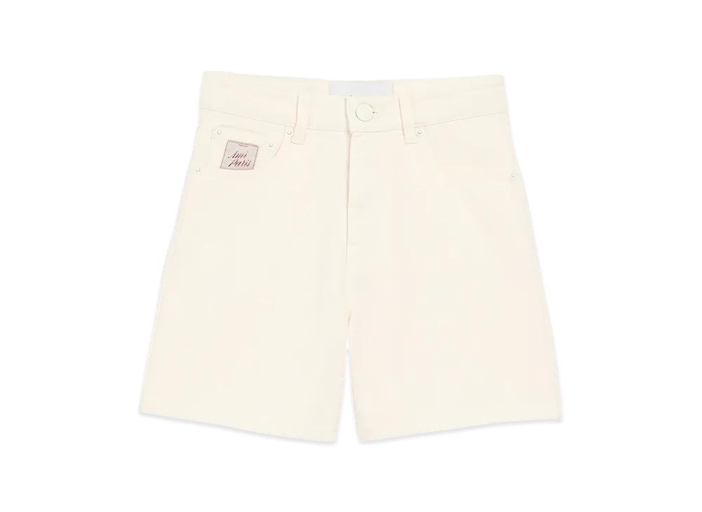 AMI PARIS Women's Cotton Twill Shorts "White"