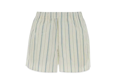 AMI PARIS Women's Embroidered Poplin Bermuda Shorts "Beige"