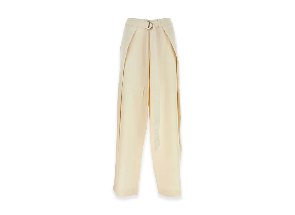 AMI PARIS Women's Viscose Blend Wide-Leg Pant "Ivory"