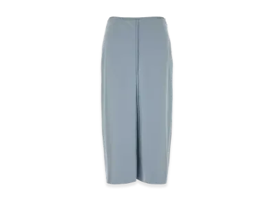 AMI PARIS Women's Stretch Satin Skirt "Pastel Light Blue"