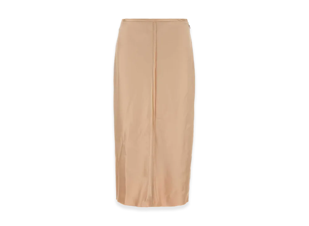 AMI PARIS Women's Skin Stretch Satin Skirt "Skin Pink"