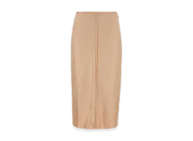 AMI PARIS Women's Skin Stretch Satin Skirt "Skin Pink"