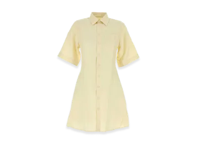 AMI PARIS Women's Wool Shirt Dress "Pastel Yellow"