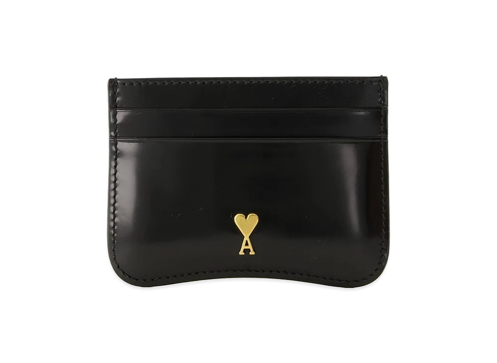 AMI PARIS Women's Leather Card Holder "Black"