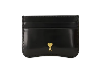 AMI PARIS Women's Leather Card Holder "Black"