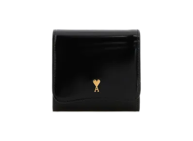AMI PARIS Women's Leather Paris Paris Wallet "Black"