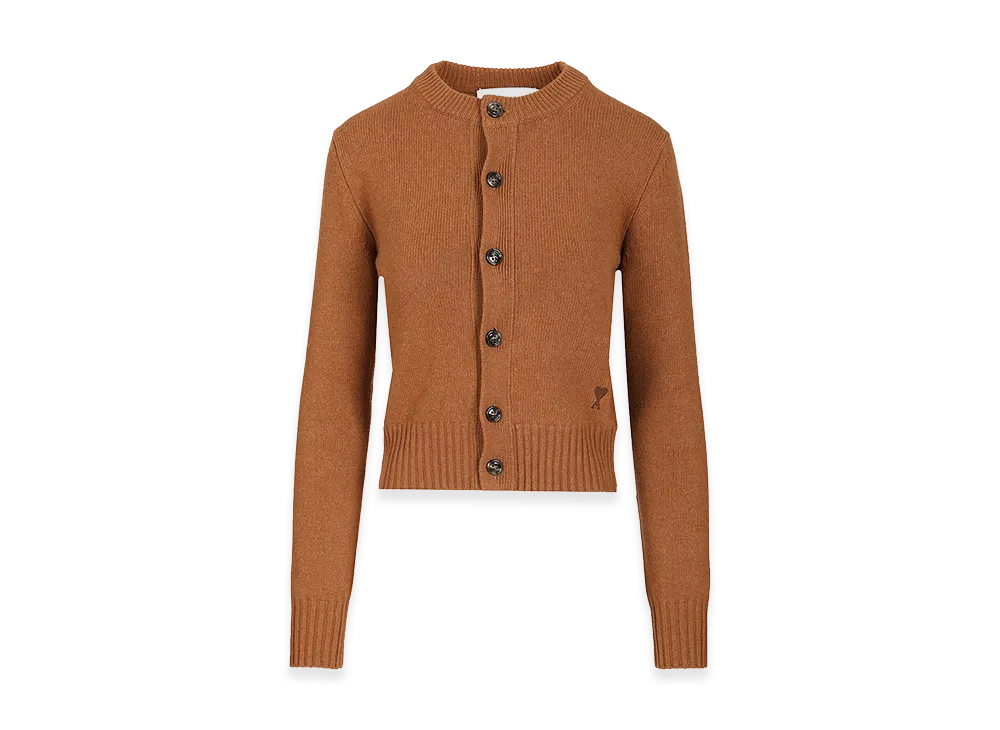 AMI PARIS Women's Wool And Cashmere Cardigan "Brown"