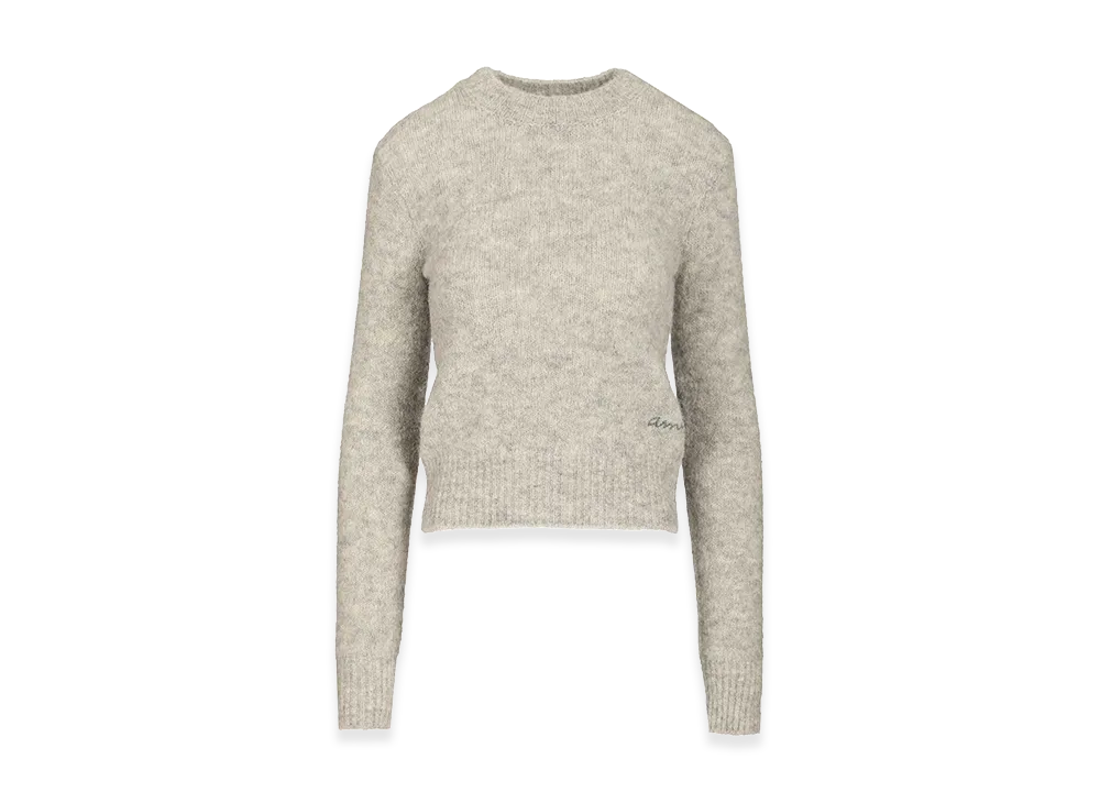 AMI PARIS Women's Wool And Alpaca Knit Sweater "Gray"