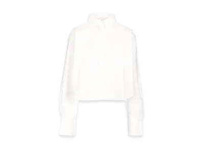 AMI PARIS Women's Oversized Cropped Shirt "White"