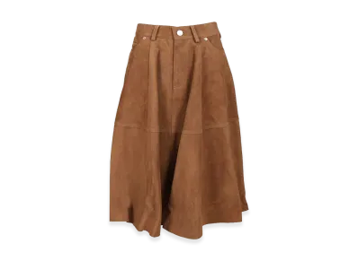 AMI PARIS Women's Suede Skirt "Brown"