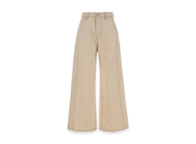 AMI PARIS Women's Denim Wide-Leg Jeans "Sand/Beige"