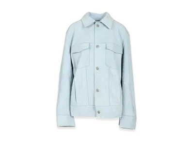 AMI PARIS Women's Suede Jacket "Light Blue"
