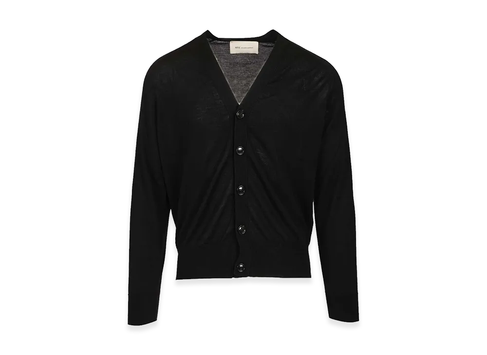 AMI PARIS V-Neck Wool Cardigan "Black"