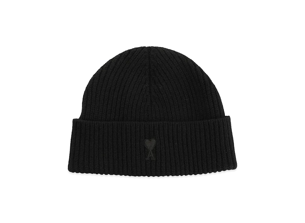AMI PARIS Wool Beanie Hat "Black"