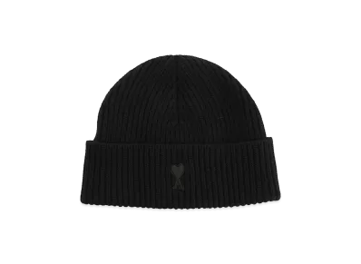 AMI PARIS Wool Beanie Hat "Black"