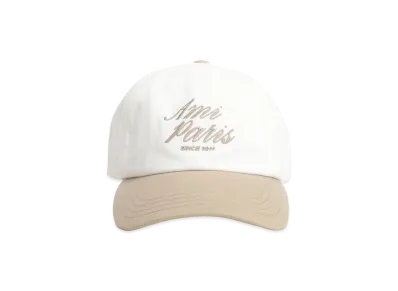 AMI PARIS Bicolor Cap Cotton Gabardine "Beige"